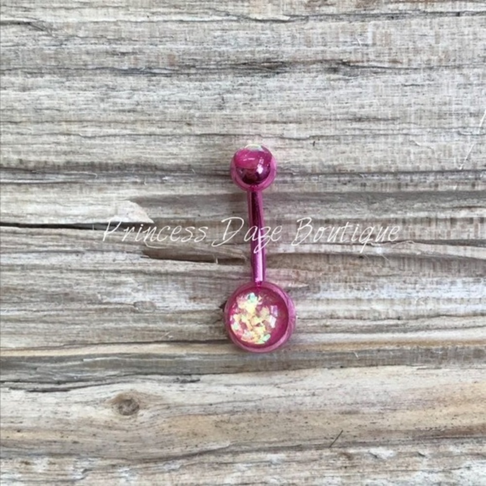 Pink Opal Belly Button Ring‎